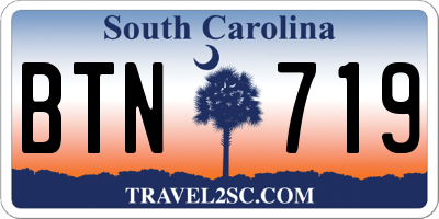 SC license plate BTN719