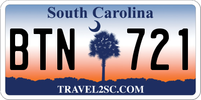 SC license plate BTN721