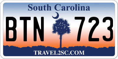 SC license plate BTN723