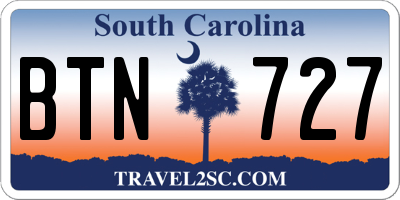 SC license plate BTN727