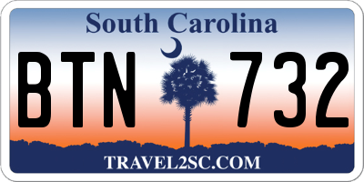 SC license plate BTN732