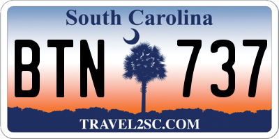 SC license plate BTN737