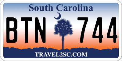 SC license plate BTN744