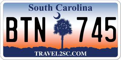 SC license plate BTN745