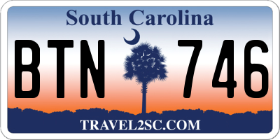 SC license plate BTN746