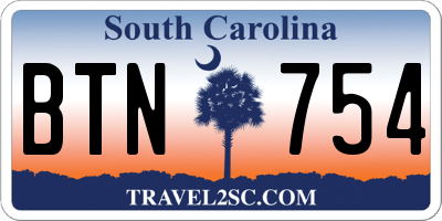 SC license plate BTN754