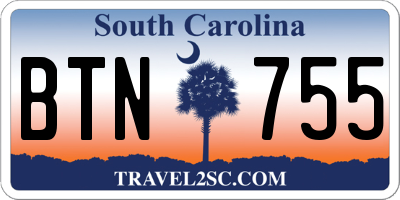 SC license plate BTN755
