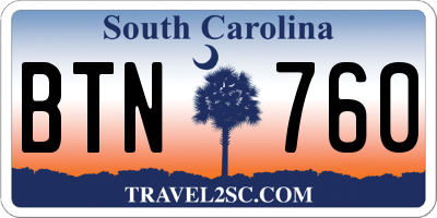 SC license plate BTN760