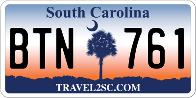 SC license plate BTN761