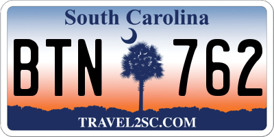 SC license plate BTN762