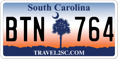SC license plate BTN764