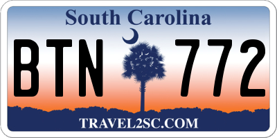 SC license plate BTN772