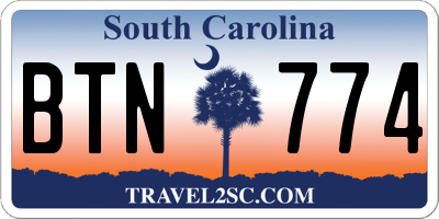 SC license plate BTN774