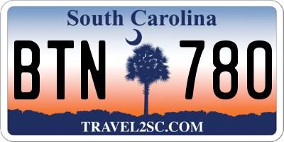 SC license plate BTN780