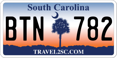 SC license plate BTN782