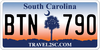SC license plate BTN790