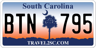 SC license plate BTN795
