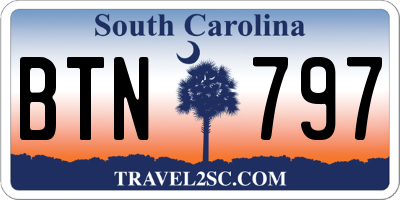 SC license plate BTN797