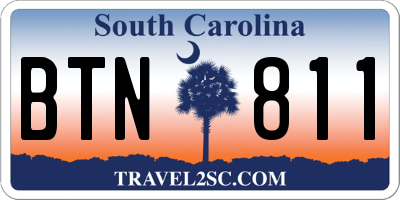 SC license plate BTN811