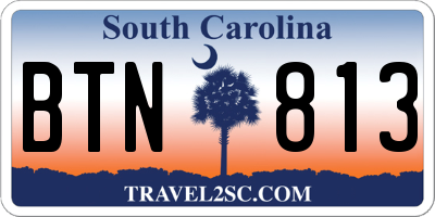 SC license plate BTN813