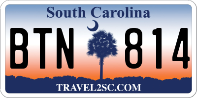 SC license plate BTN814