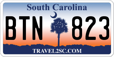 SC license plate BTN823