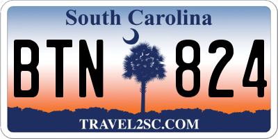 SC license plate BTN824