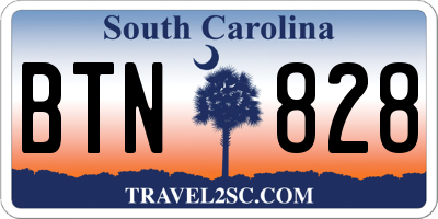 SC license plate BTN828