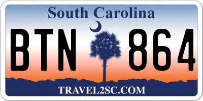SC license plate BTN864