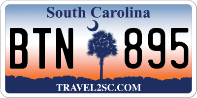 SC license plate BTN895