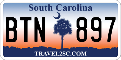 SC license plate BTN897