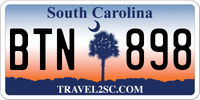 SC license plate BTN898