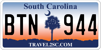 SC license plate BTN944