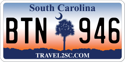 SC license plate BTN946