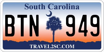 SC license plate BTN949