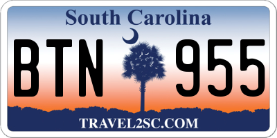 SC license plate BTN955