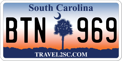 SC license plate BTN969