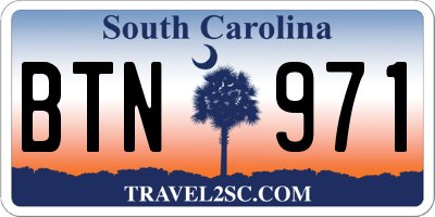 SC license plate BTN971