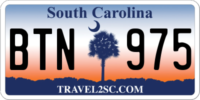 SC license plate BTN975
