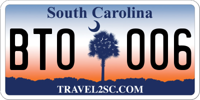 SC license plate BTO006