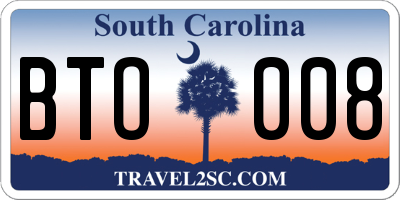 SC license plate BTO008