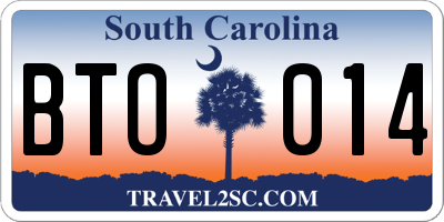 SC license plate BTO014