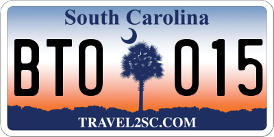 SC license plate BTO015