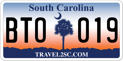 SC license plate BTO019