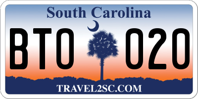 SC license plate BTO020