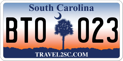 SC license plate BTO023