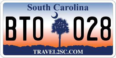 SC license plate BTO028