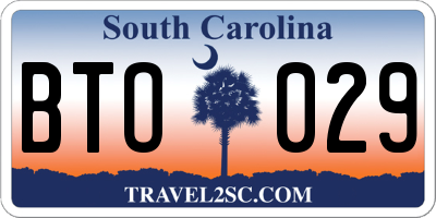 SC license plate BTO029
