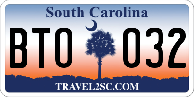SC license plate BTO032