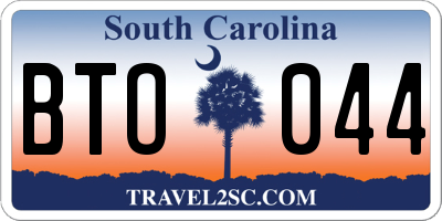 SC license plate BTO044